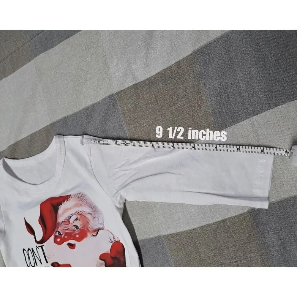 Baby Girl Christmas Outfit Long‎ Sleeve Santa Baby Tops Bell-bottoms pants 3-6M